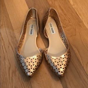 Steve Madden bronze cut-out flats